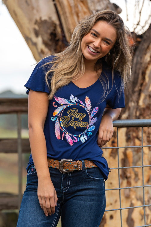 Womens Dylan Ss Tee (Navy)