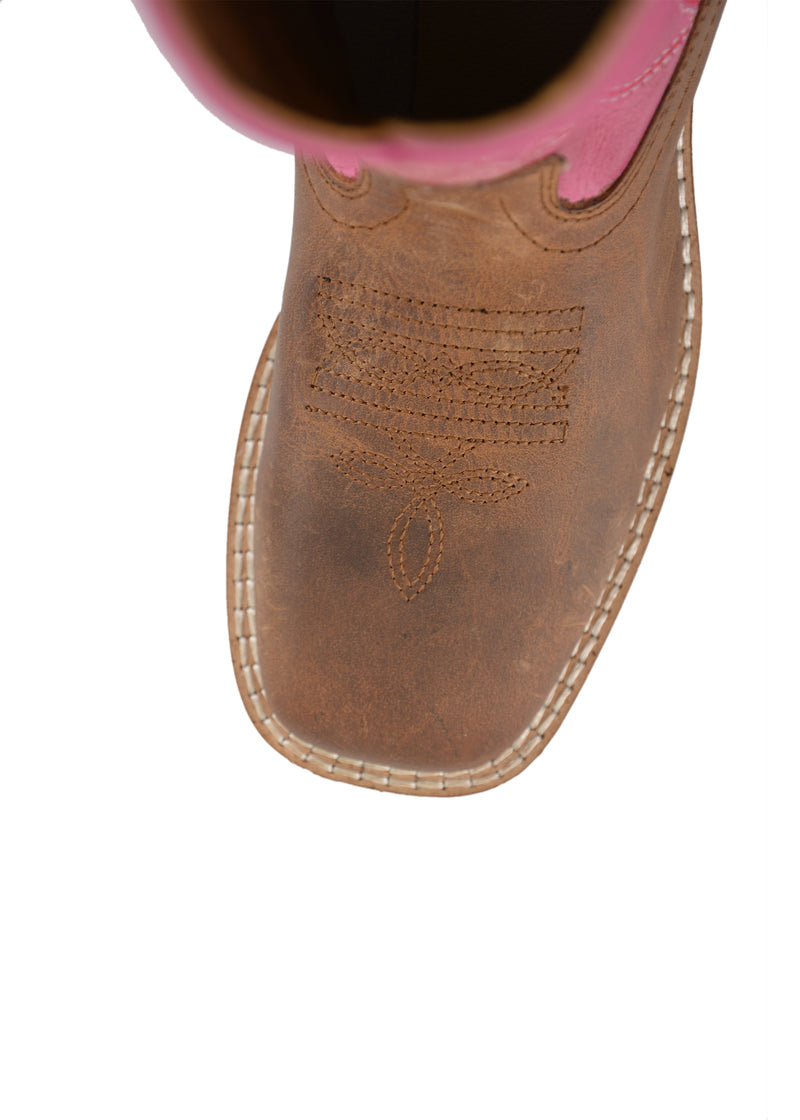 Children Molly Boot  (Oil Distressed Brown/Pink)
