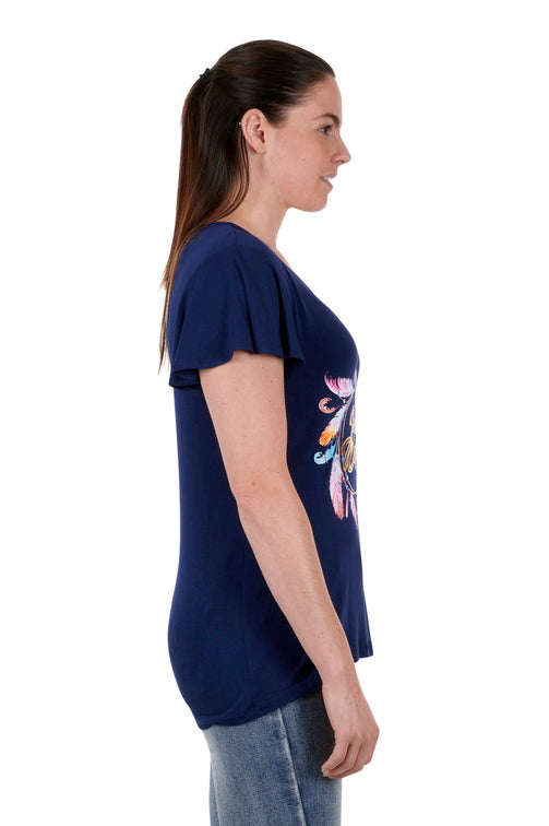 Womens Dylan Ss Tee (Navy)