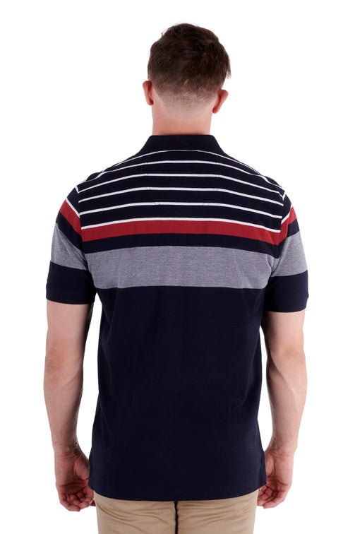 Mens Harry Ss Polo (Navy/Red)