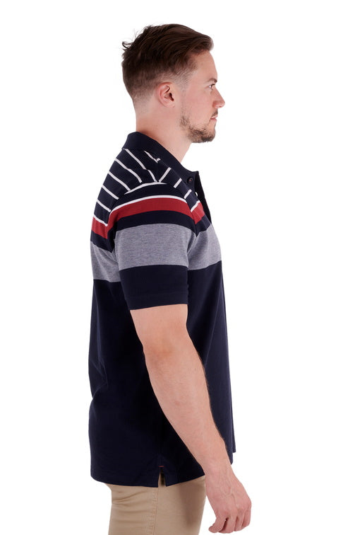 Mens Harry Ss Polo (Navy/Red)