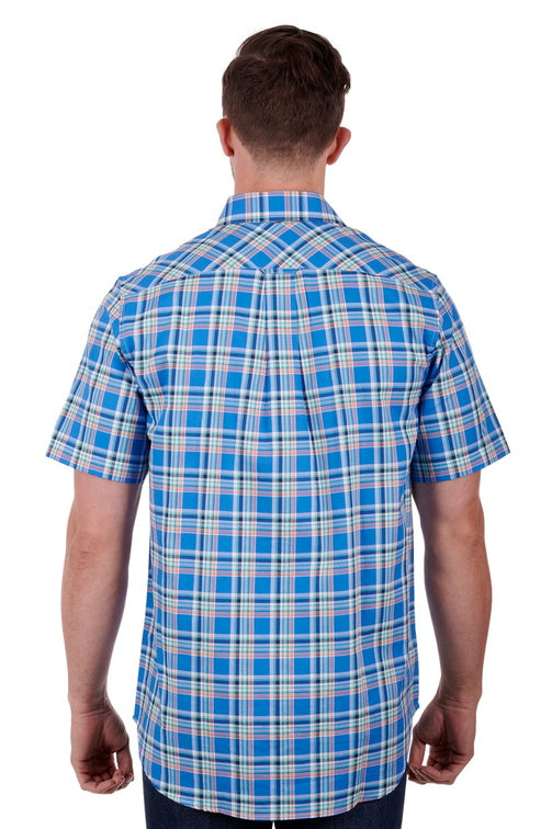 Mens Baxter Ss Shirt (Blue/Tan)