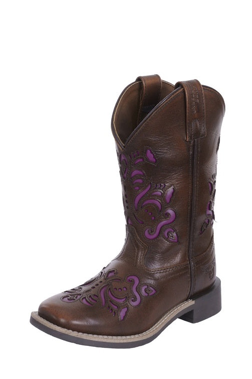 Childrens Ottie Boot (Antique Brown/Purple)