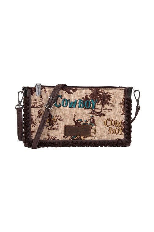 Printed Crossbody Clutch Bag (Natural)