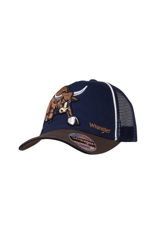 Kids Brendon Trucker Cap (Dark Tan/Navy)