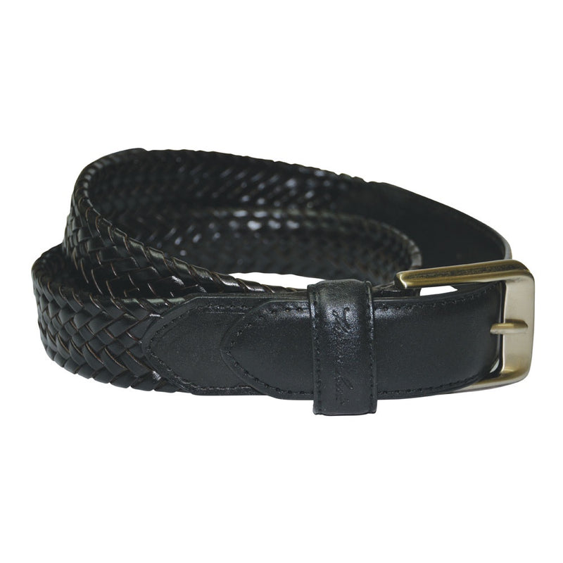 Harry Leather Braided Belt (Black)