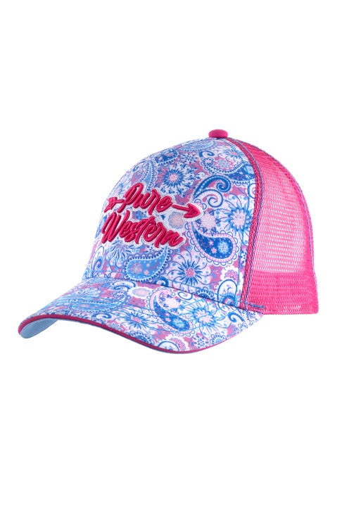 Womens Willow Trucker Cap (Pink/Blue)