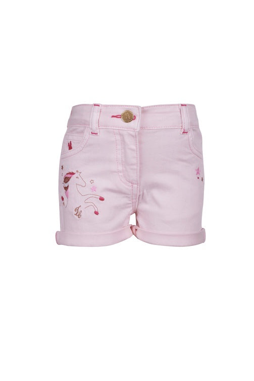 Girls Kit Denim Short (Pale Pink)