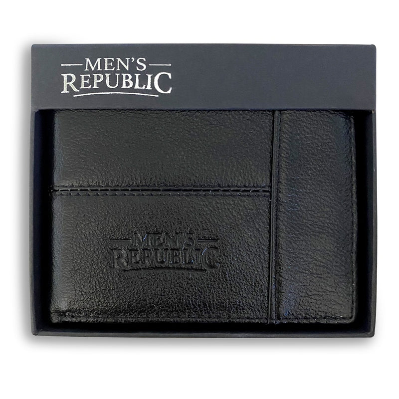 Mens Republic Leather Wallet -  Black