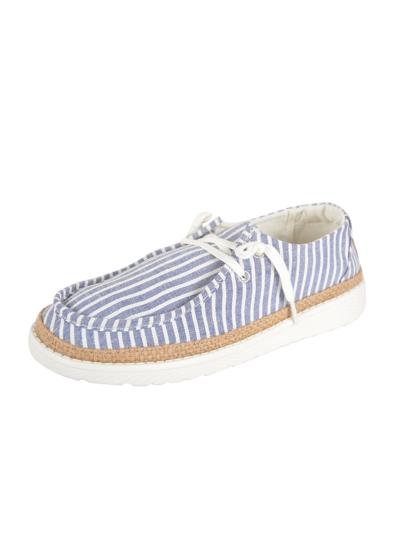 Wmns Vacation Lite Casual Lace Up Shoe (Navy Stripe)