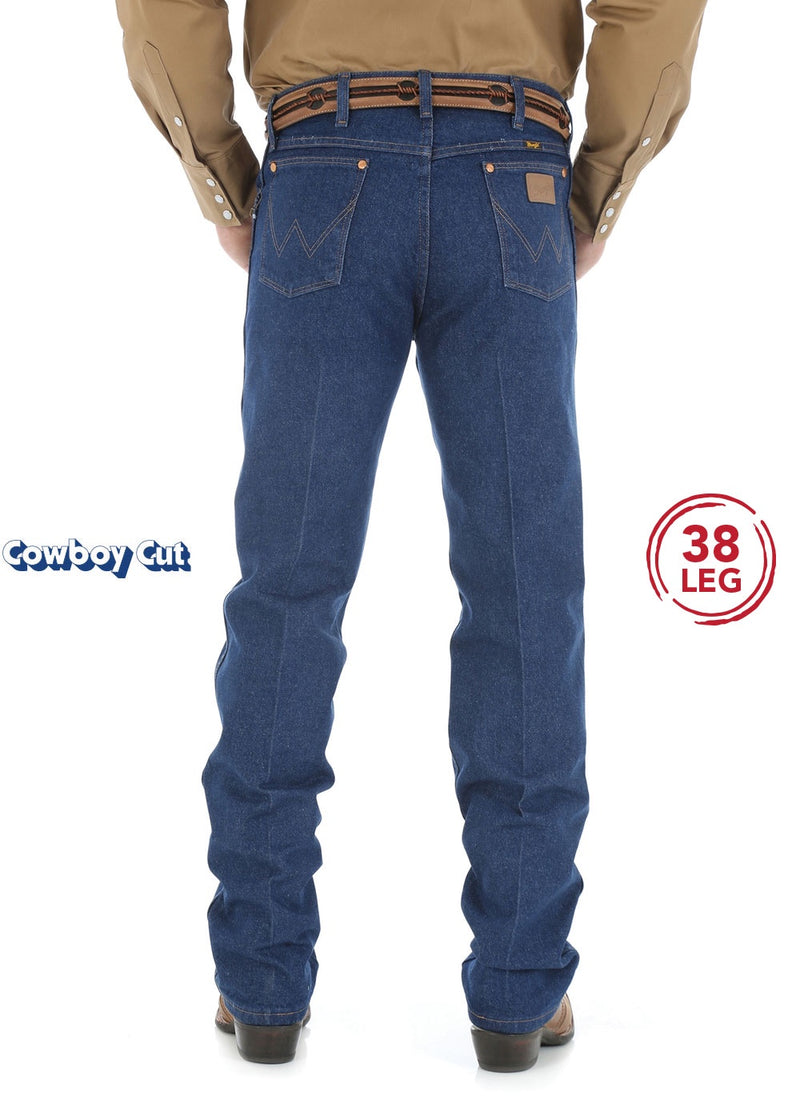 Mens Cowboy Cut Original Fit Jean 38 Leg (Prewashed Indigo)
