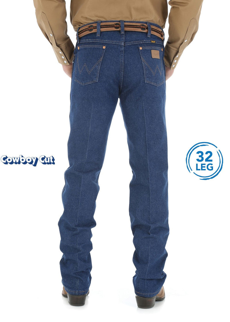 Mens Cowboy Cut Original Fit Jean 32 Leg (Prewashed Indigo)
