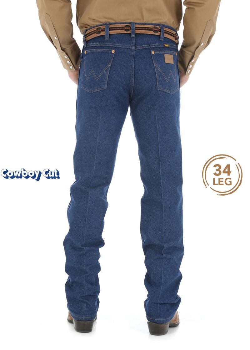 Mens Cowboy Cut Original Fit Jean 34 Leg (Prewashed Indigo)