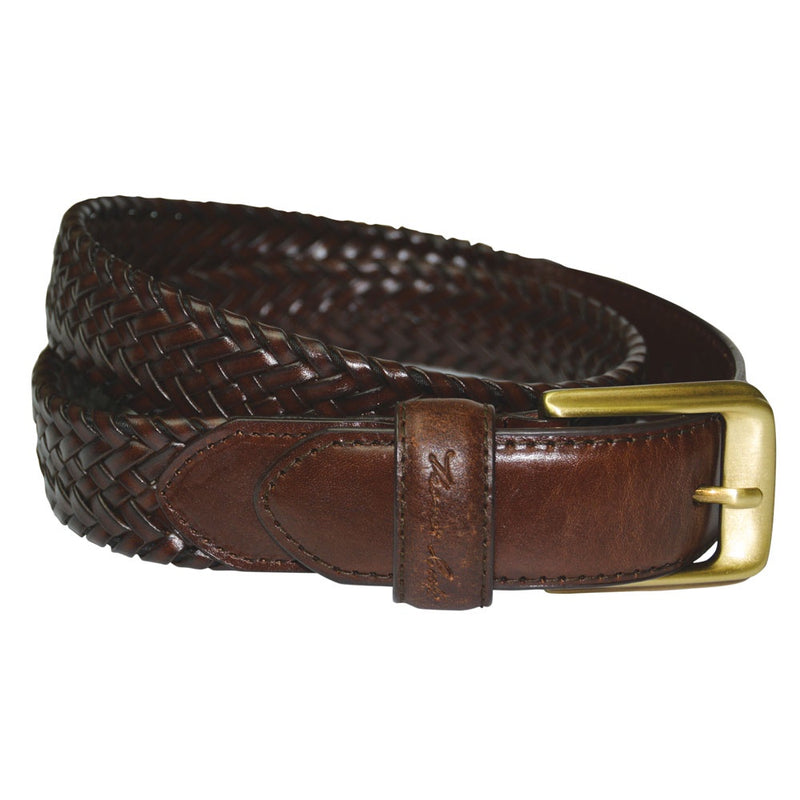 Harry Leather Braided Belt (Dark Brown)