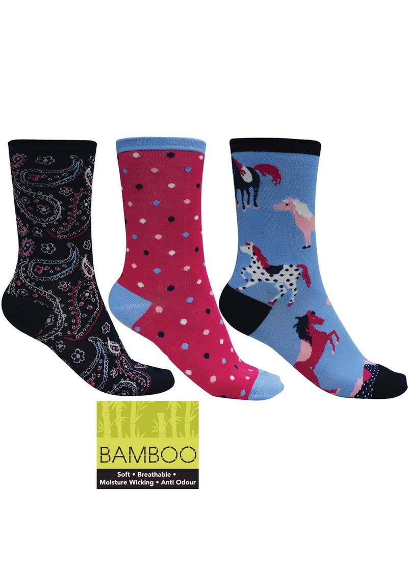 Bamboo Socks 3-Pack - Pink Multi